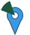 Map icon marker with wind direction indication